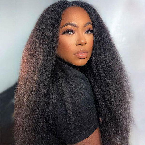 ISEE No Leave Out V part With Elastic Drawstring Protective Style Kinky Straight Glueless Wig Beginner Friendly