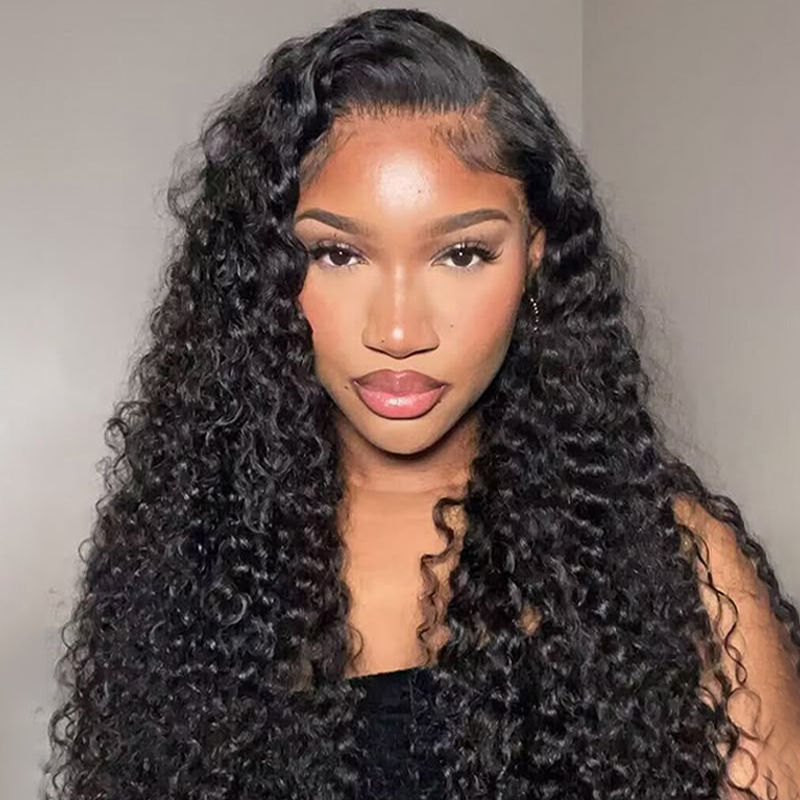 Deep Curly Glueless Lace Closure Wig
