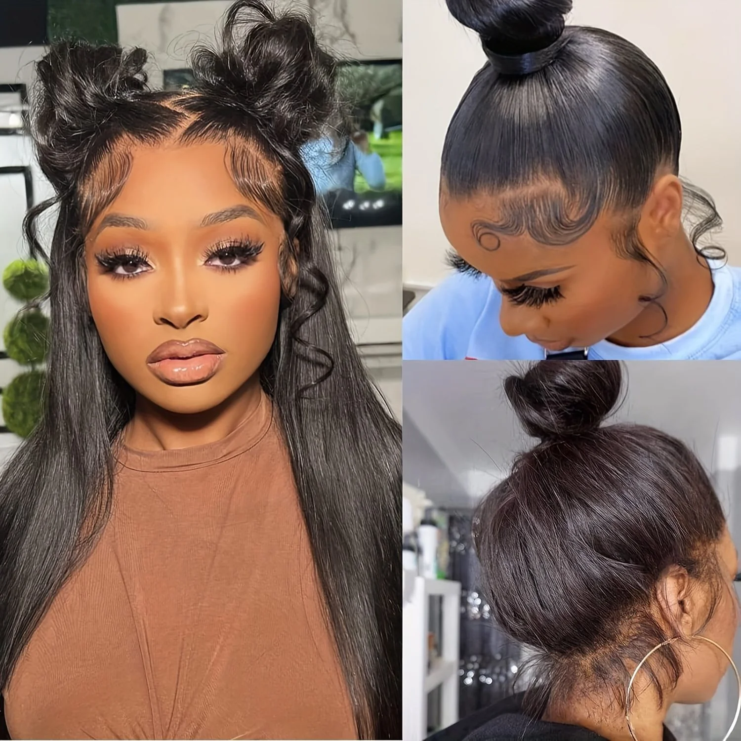 ISEE Straight 360 Pre-Cut Lace Wear Go Wig Pre-Bleached Knots Glueless Wigs