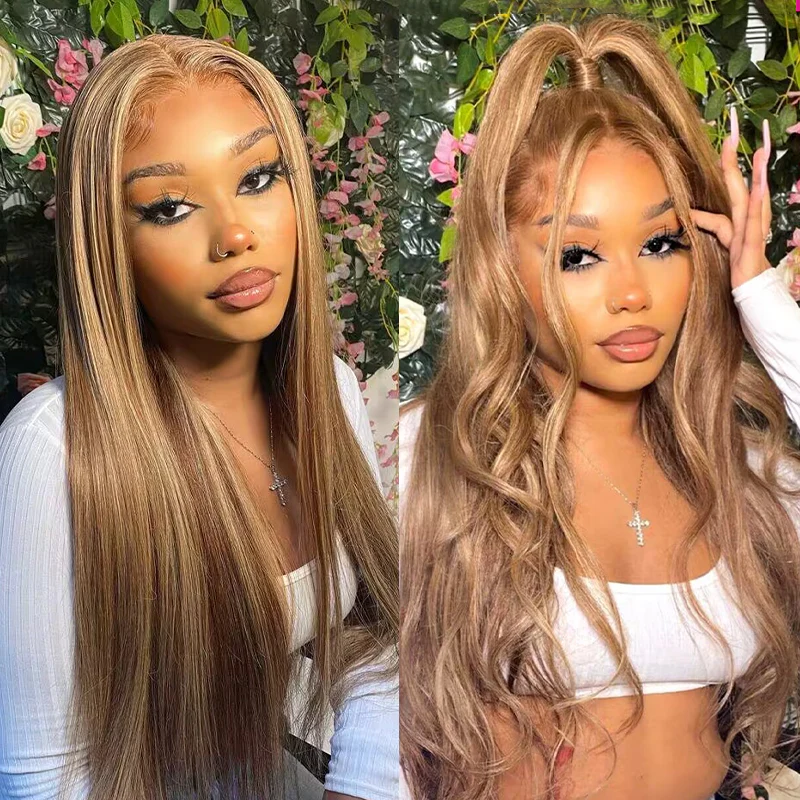 M-Cap Highlight Brown Glueless Wig 9x6 Lace Wear Go Mini Knots Wigs