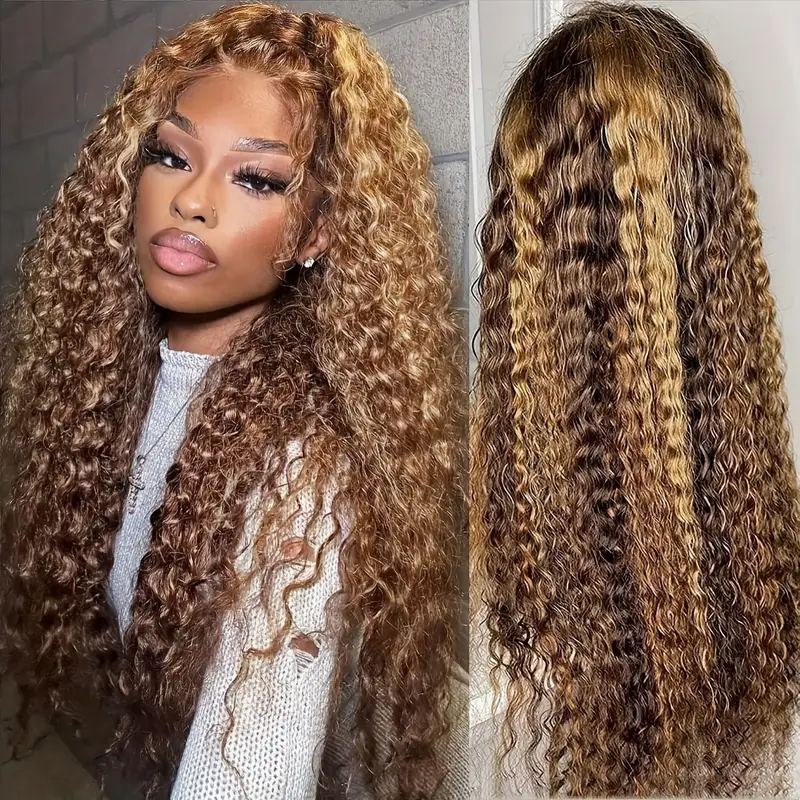 8th Anniversary Mega Sale Wear Go Highlight Wig Brown Color Deep Curly 6x4 Glueless Lace Wig