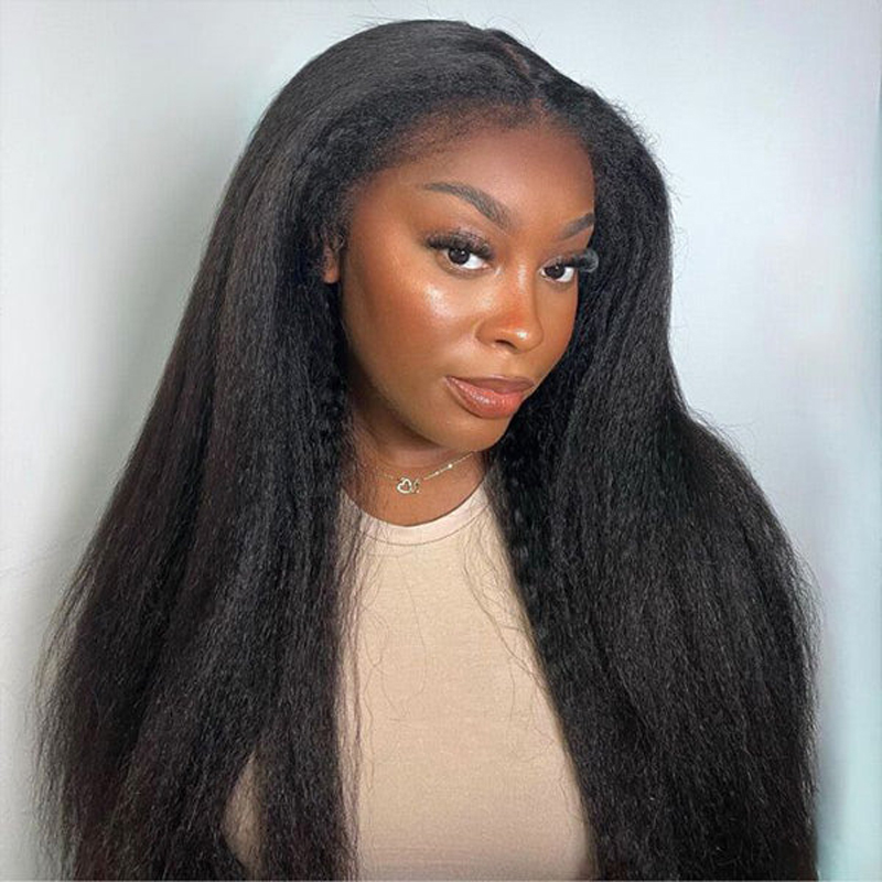 ISEE HAIR Kinky Straight Wear Go Glueless Wigs Pre Cut HD Lace Front Wig Beginner Friendly