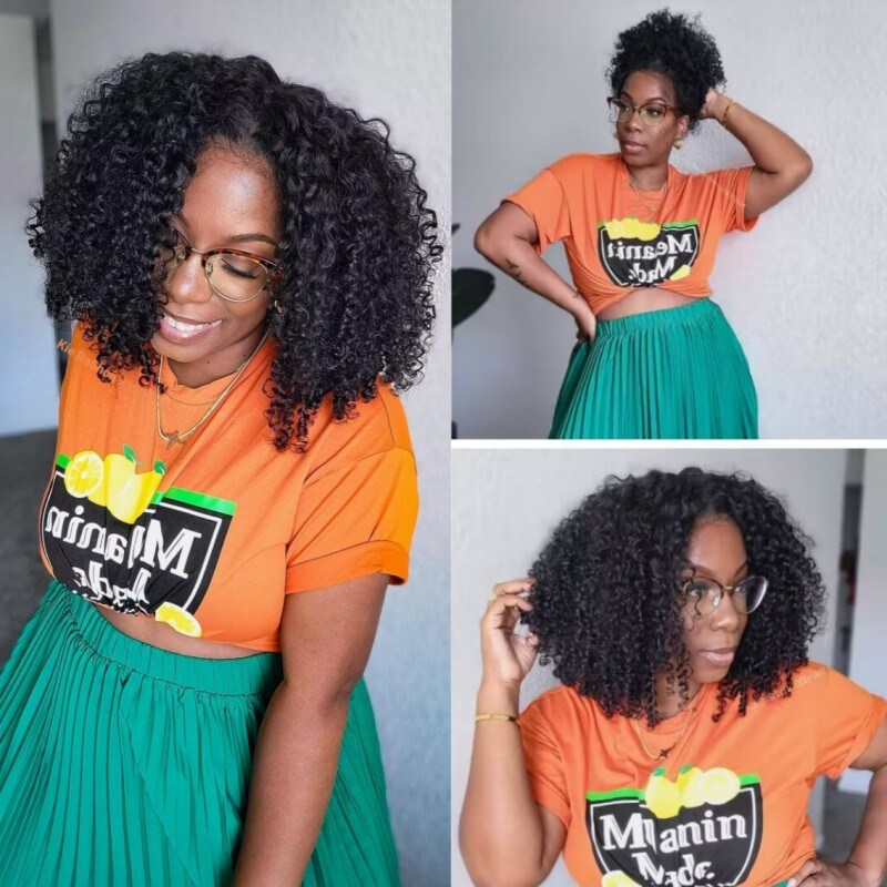 Flash Sale Kinky Curly Wear Go 7x5 Glueless Lace Closure Wig Pre Plucked Wig With Natural Hairline 180% Density