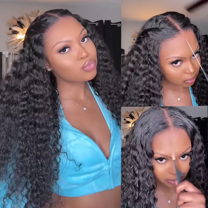 Mega Flash Sale Water Wave Pre Bleached Knots Glueless Wigs Pre Cut Pre-Bleached Lace Closure Wigs Beginner Friendly