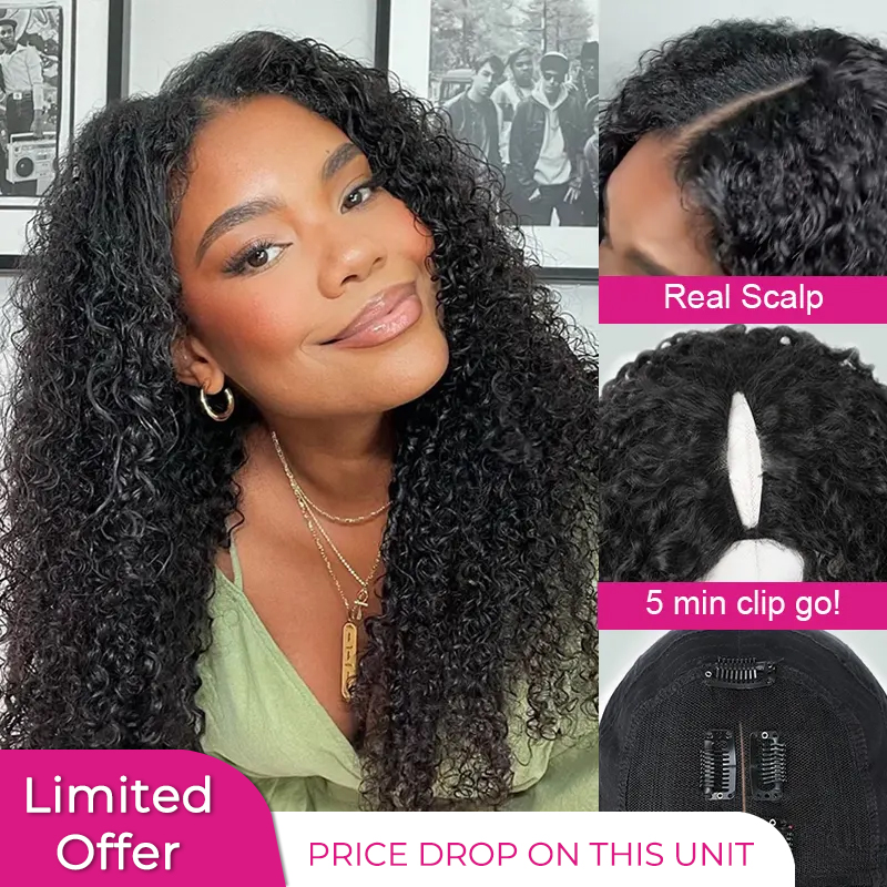 Kinky Curly V Part Wigs