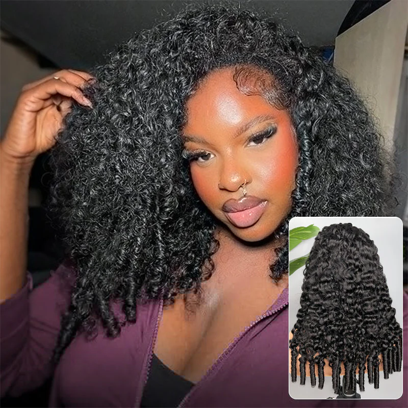 ISEE New In 13x6 Wear Go Burmese Curly Glueless Wig HD Lace Front Wig Real Ear To Ear With Invisi Draw-string Wig