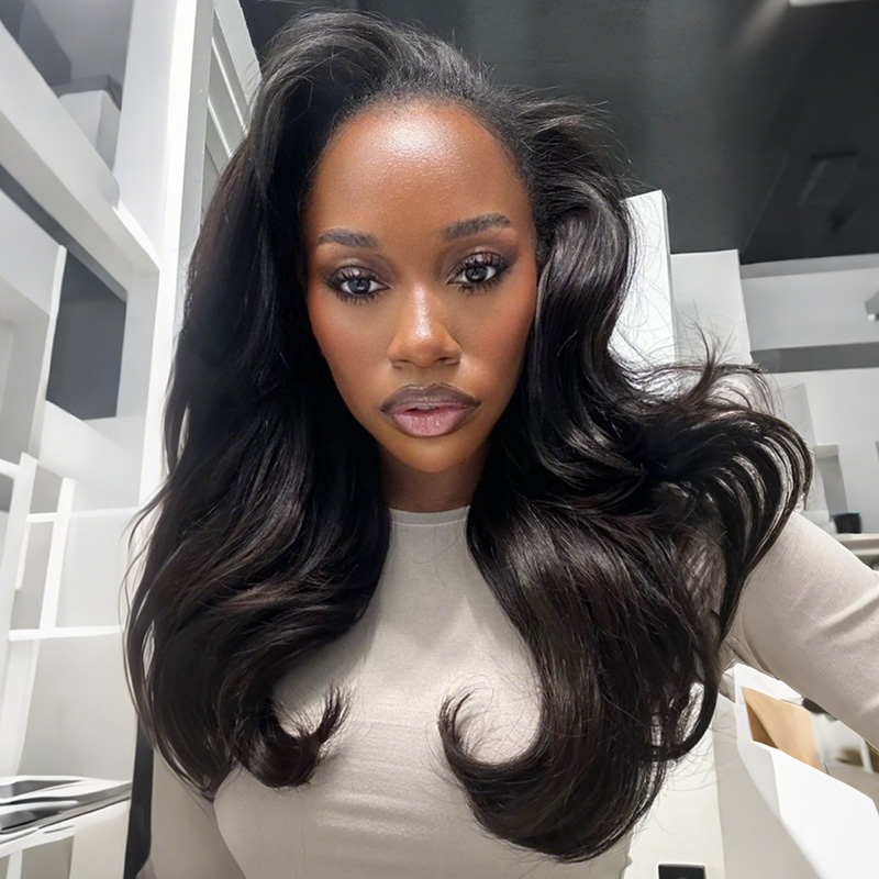 ISEE New In Invisible Hairline Half Wig Body Wave Flip Over Wig For Beginner