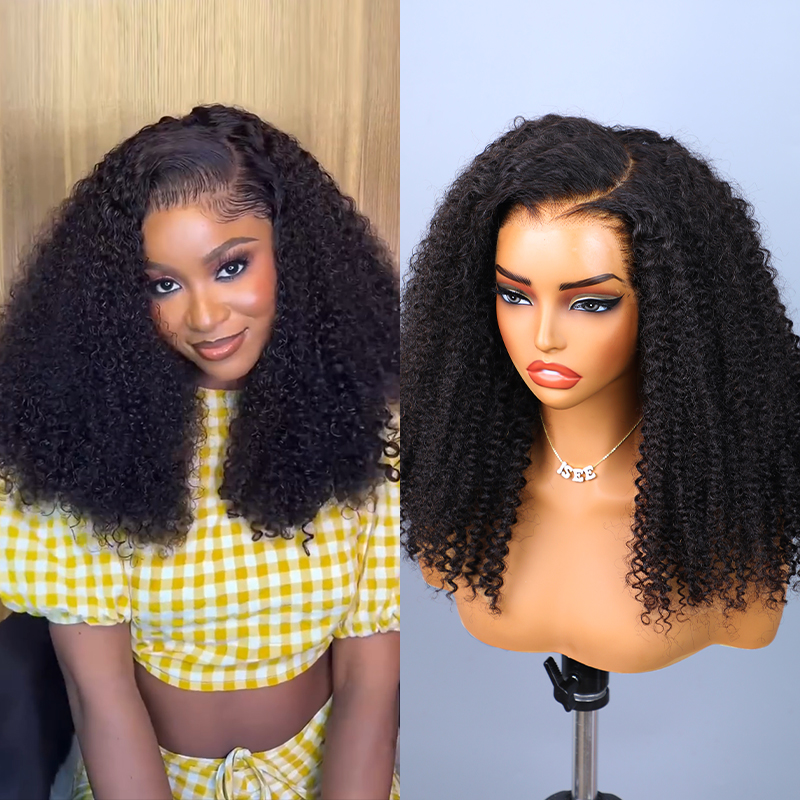 Kinky Curly Glueless HD Lace Front Wig