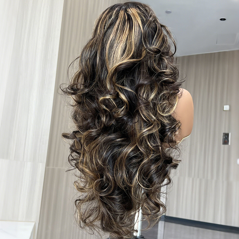 ISEE New In Pre-Styled Butterfly Cut Layer Brown Balayage Human Hair Wigs Pre Bleached Mini Knots Pre-Cut 7x5 Lace Wig