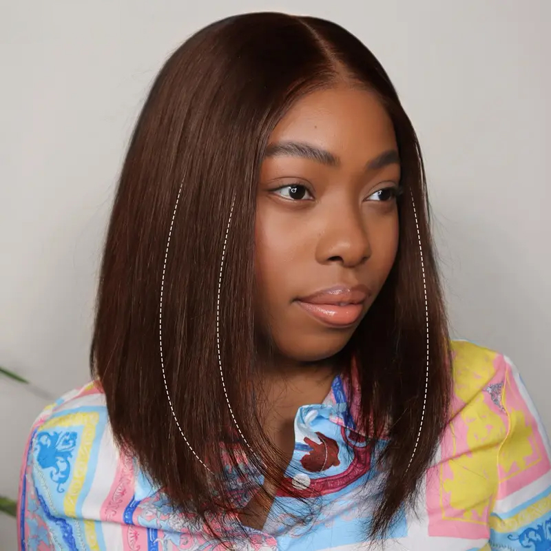 Chocolate Brown Bob Glueless Wig Chocolate Brown Bob Glueless Wig