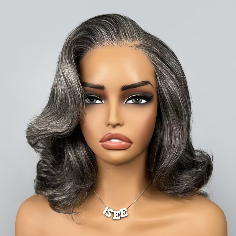 Salt and Pepper Layered Natural Side Part Glueless Wig Salt and Pepper Layered Natural Side Part Glueless Wig