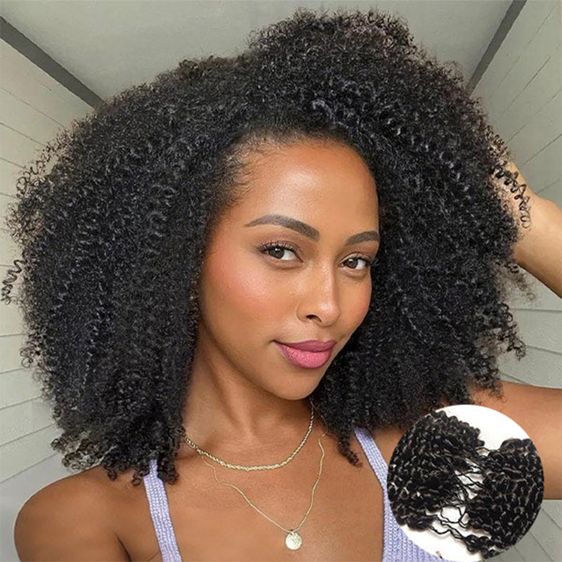 Afro Curly Crochet Human Hair