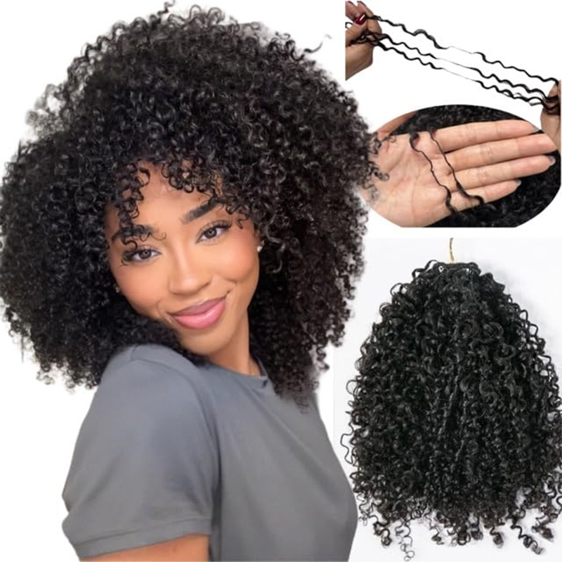 Afro Curly Crochet Human Hair