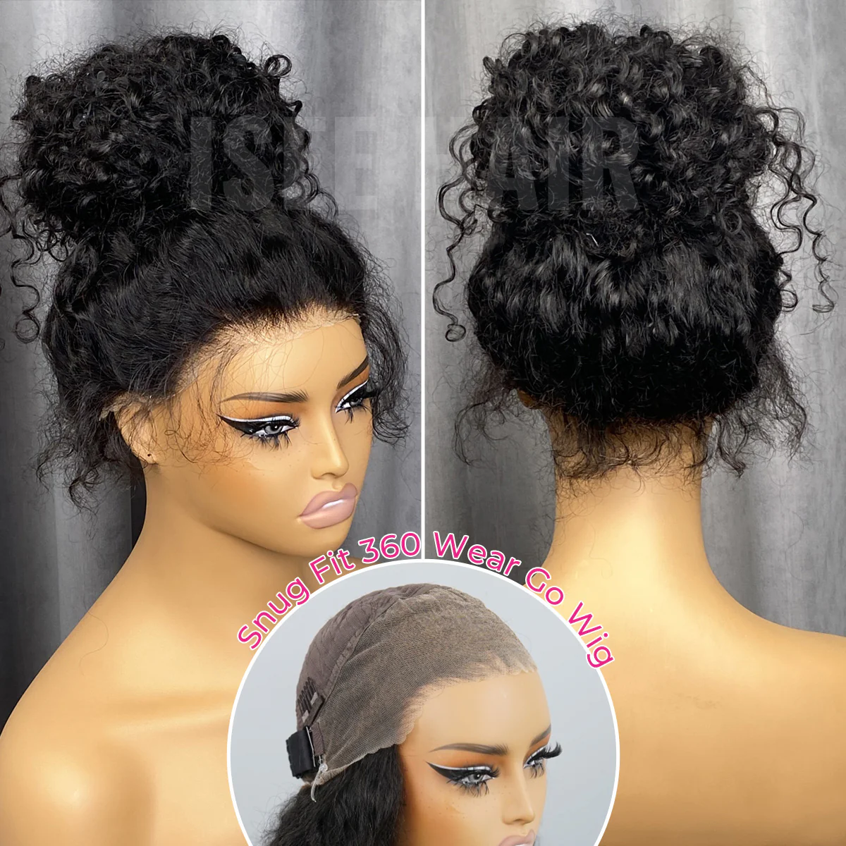 360 Water Wave Pre-Cut Lace Wear Go Curly Glueless Wigs
