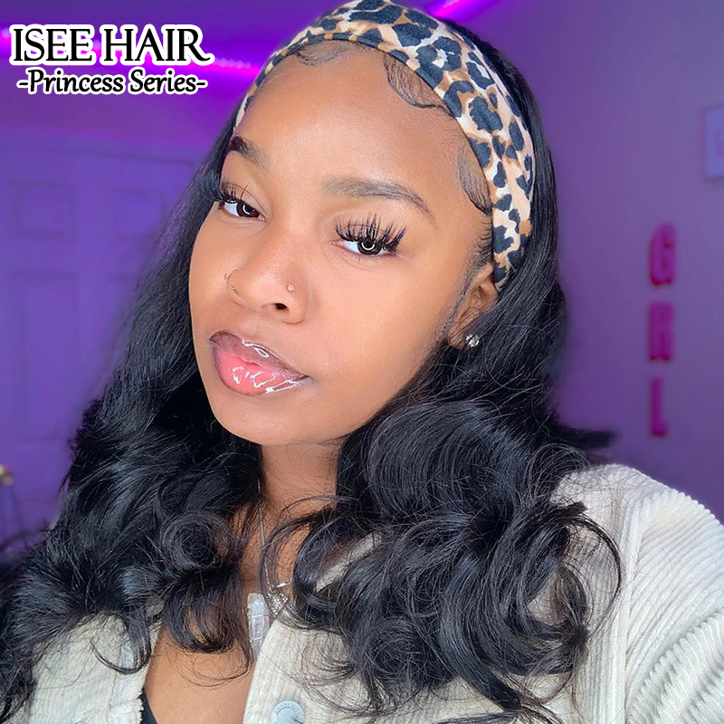 ISEE HAIR Body Wave Headband Wig Human Hair Glueless Wig