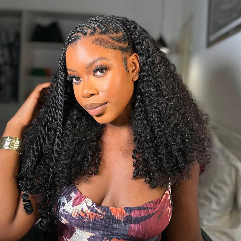 3 IN 1 HALF WIG Kinky Curly Flip Over Wig