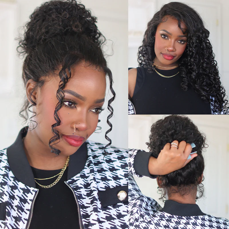 Flash Sale Invisi Draw-strings 360 Water Wave 180% Density Pre-Cut Lace Wigs