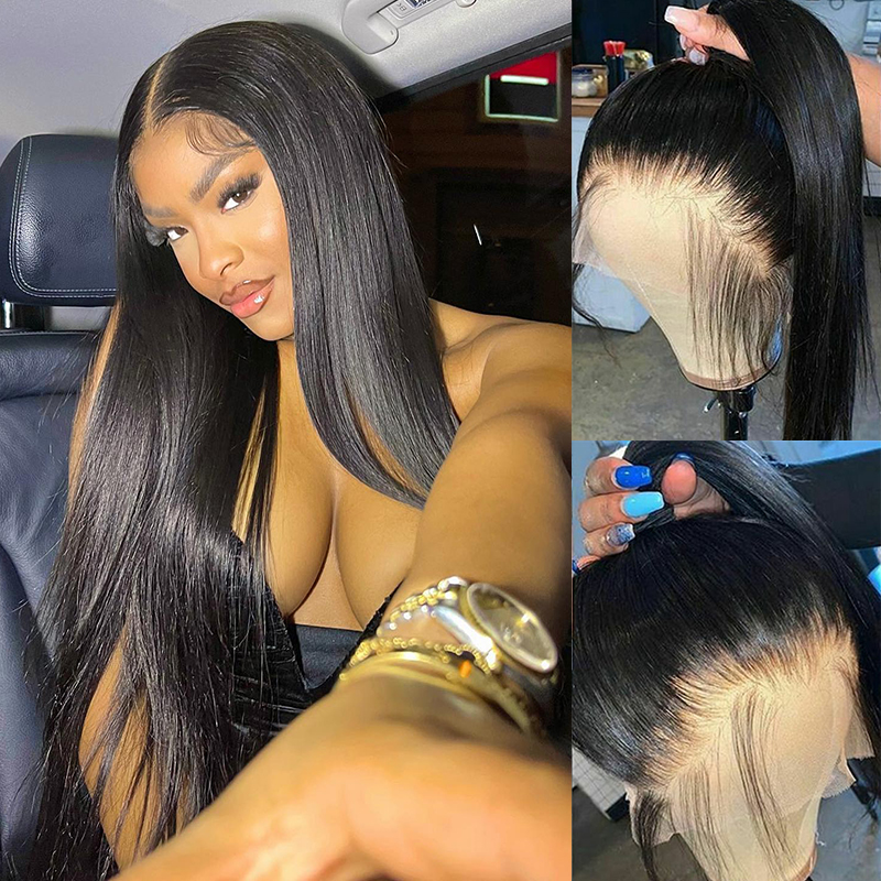 Straight 360 Lace Ponytail Wigs 100% Human Virgin Hair
