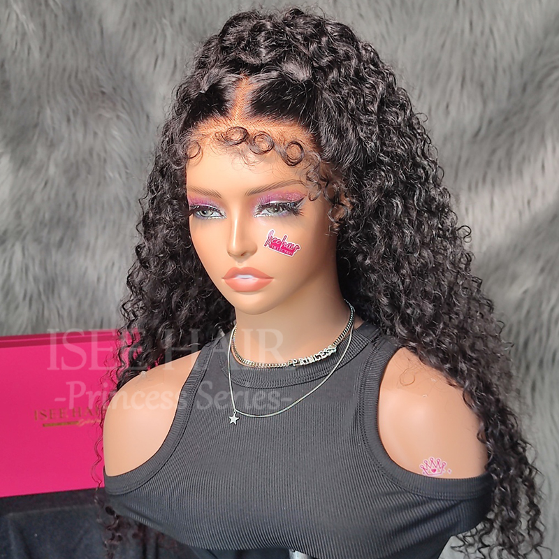 ISEE New Tech Curly Edges Wear Go HD Lace Wig With Pre-bleached Knots