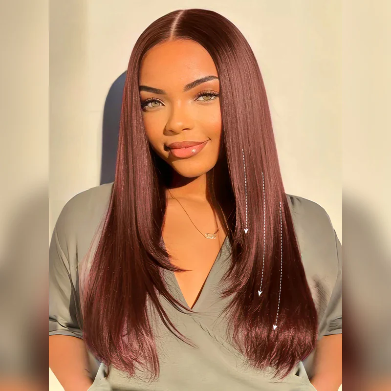 Layered Cut Straight 6x4 Shake and Go Wigs Pre-Cut Glueless HD Lace Human Hair Wig