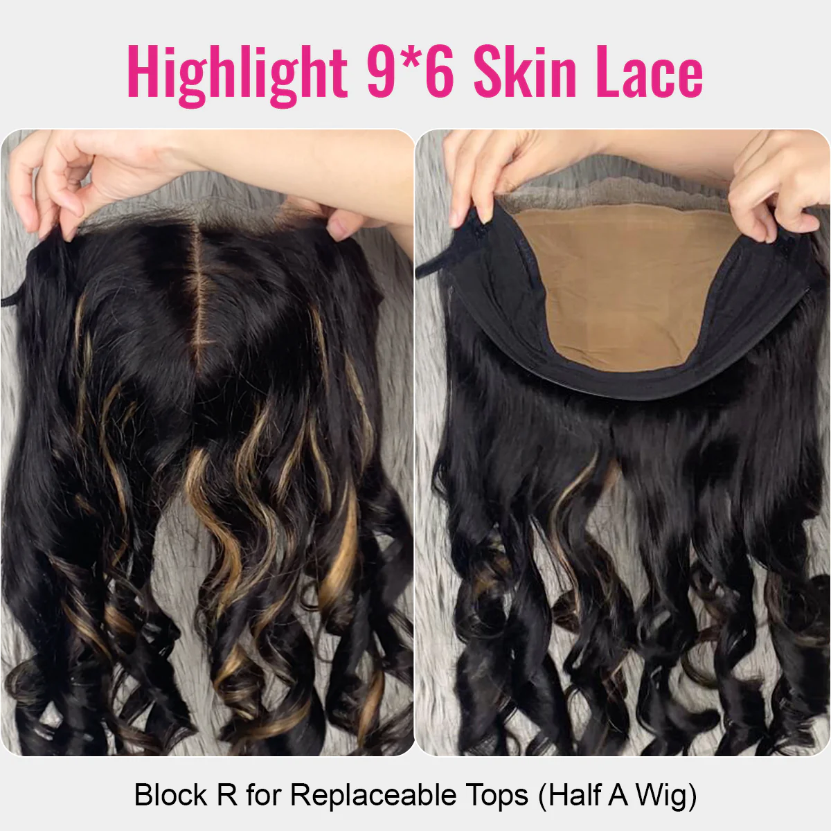 Block R Body Wave Replaceable Top for Block Wigs