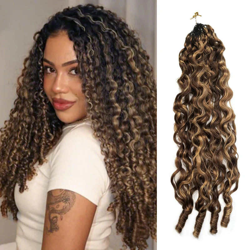 Highlight Burmese Curly Crochet Human Hair