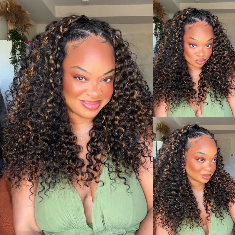 Highlight Water Wave Half Wig InvisiFit Strap Flip Over Wig