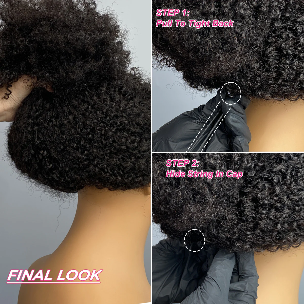 ISEE No Leave Out V part With Elastic Drawstring Protective Style Kinky Straight Glueless Wig Beginner Friendly