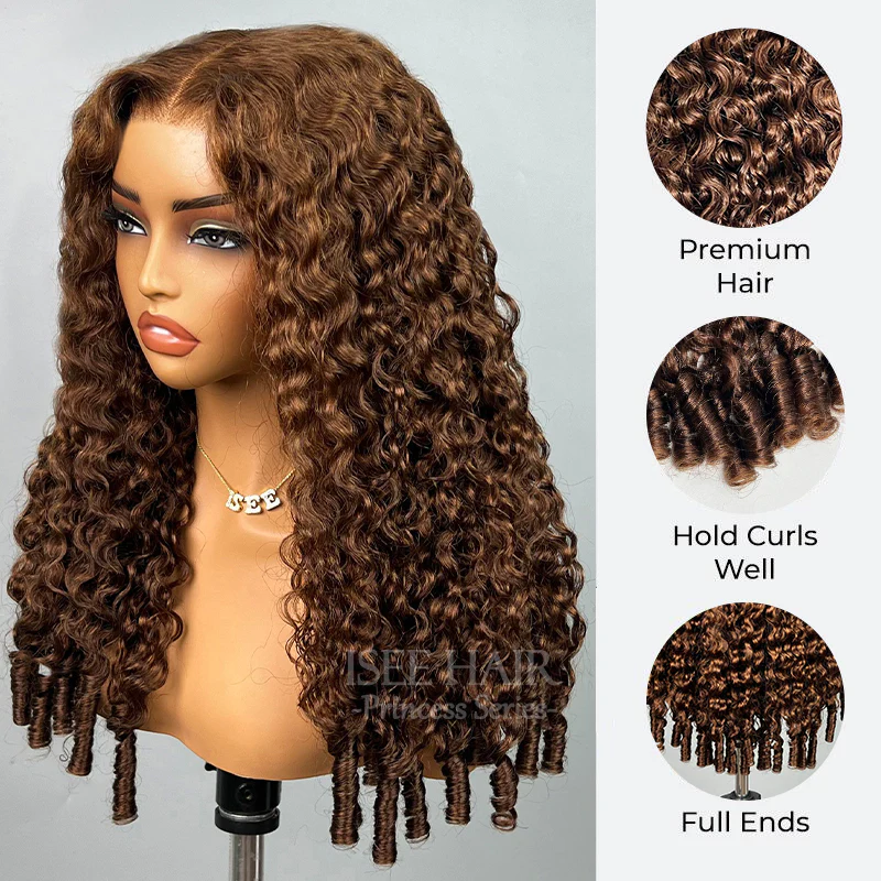 ISEE New In M-Cap 9x6 Brown Burmese Curly Wear Go Glueless Wig 250% Density with InvisiFit Strap | Pre-Sale