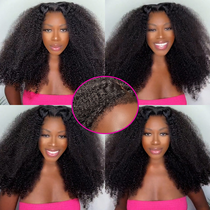 4C Human Hair Afro Curly Type 4C Hair Line HD Lace Wig with Natural Hairline Pre Plucked Wig with Curly Baby Hair