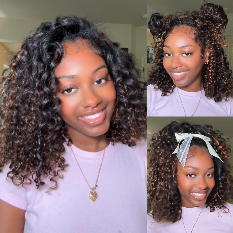 Flash Sale Wear Go Half Wig Highlight Water Wave 180% Density InvisiFit Strap Flip Over Wig