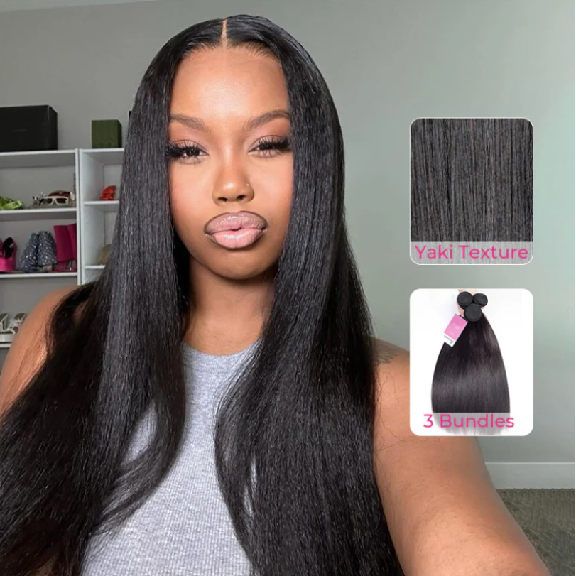 ISEE HAIR 10A Grade Yaki Straight Bundles 100% Human Virgin Hair unprocessed