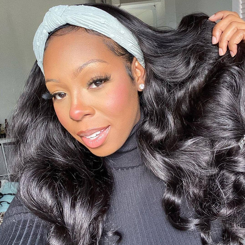 ISEE HAIR Body Wave Headband Wig Human Hair Glueless Wig