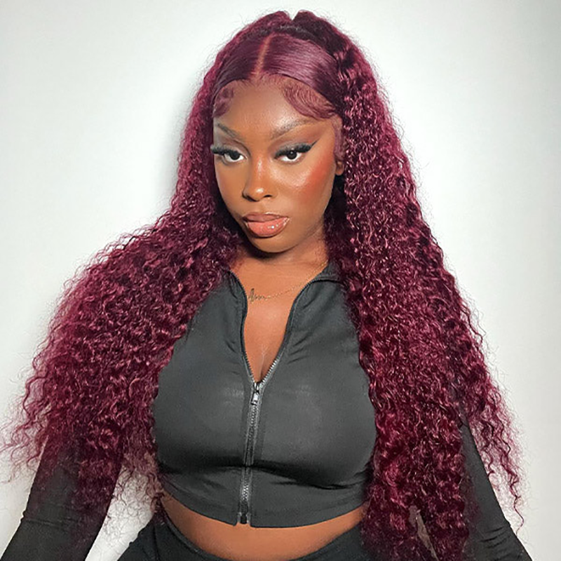 99J Burgundy Water Wave Glueless Wig