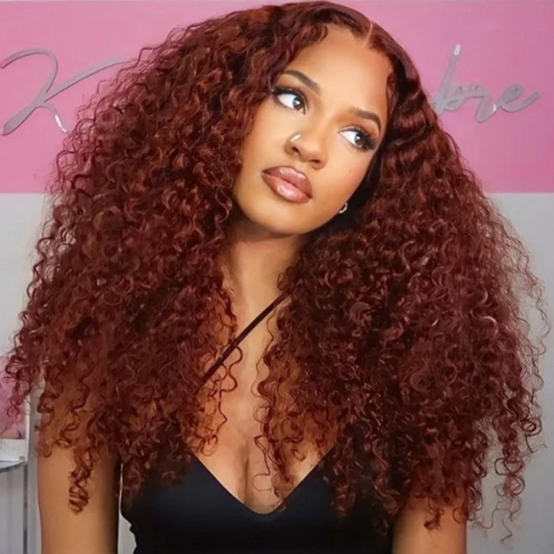 ISEE Reddish Brown Wear Go Glueless Wig Pre Plucked Water Wave Wig
