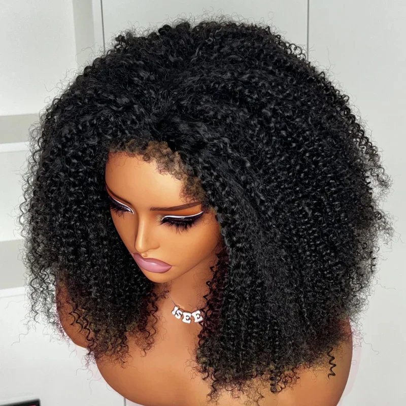 [WEAR GO HALF WIG] ISEE Curly Edges Afro Curly Drawstring Half Wig Invisible Hairline Flip Over Wig l Pre-Sale