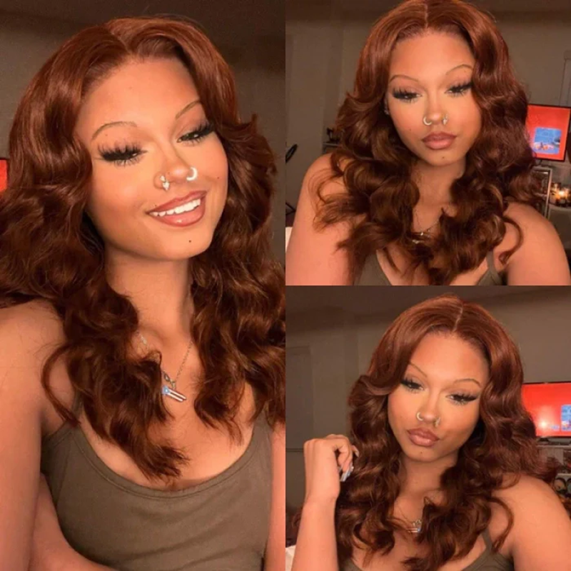 ISEE Wear Go Reddish Brown Body Wave Glueless Wig