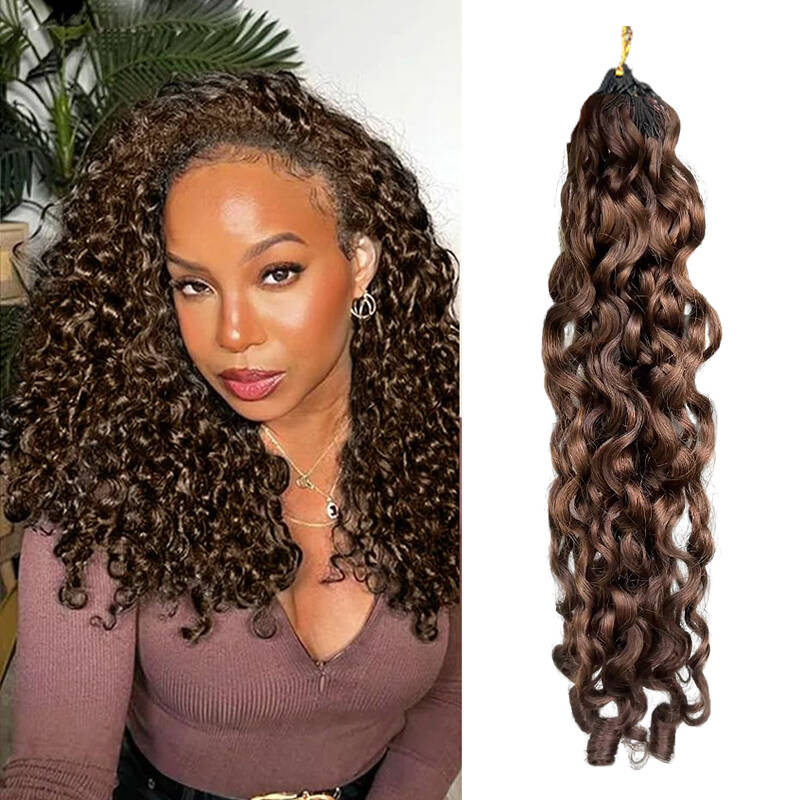 #4 Burmese Curly Crochet Human Hair