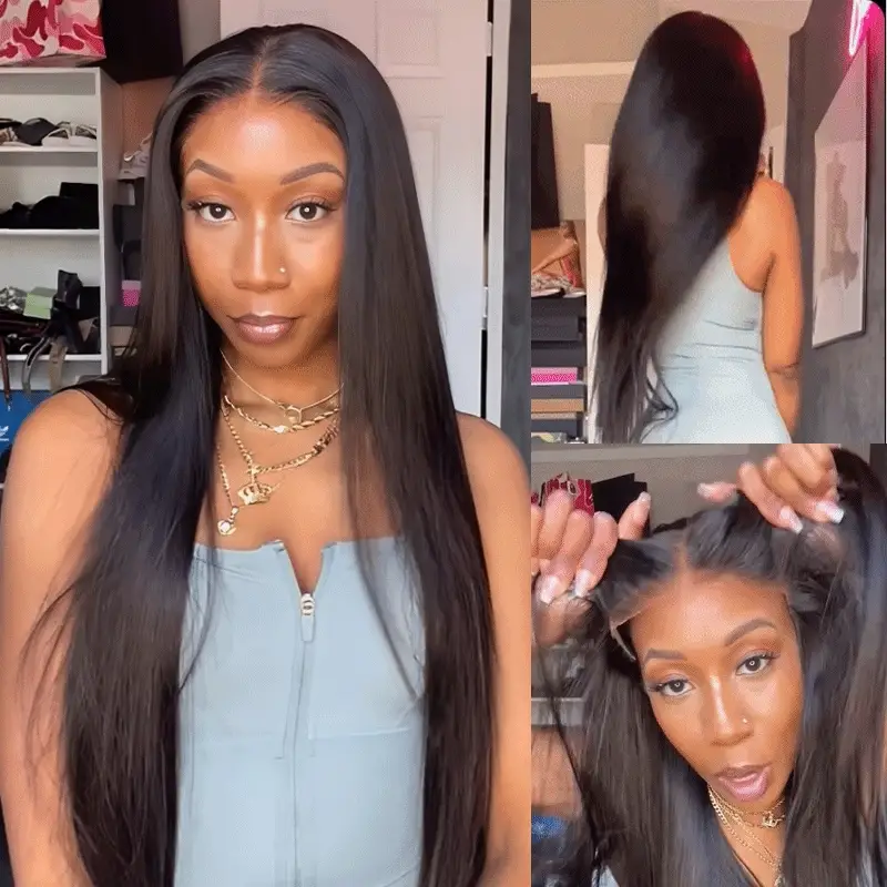 Skin Lace M-Cap Wear Go 9x6 Silky Straight & Yaki Straight HD Lace Glueless Wig