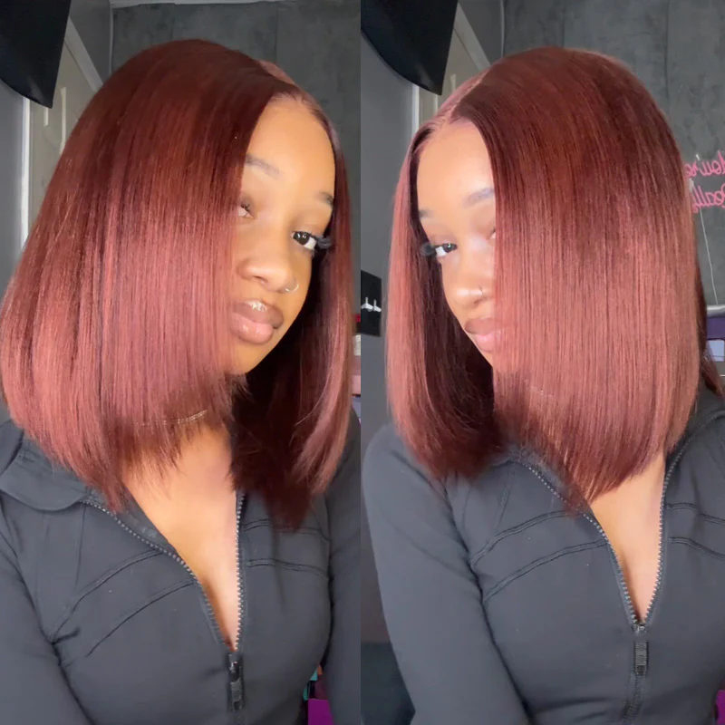 ISEE New In Reddish Brown Color 9x6 Tpart Wear Go Wig Layered Cut Bob Yaki Straight Glueless Wig | Pre-Sale