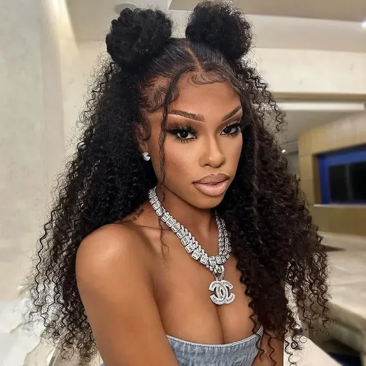 ISEE Invisi Drawstring 360 Kinky Curly Wear Go Glueless Wig Pre-Cut Lace Pre-Bleached Knots