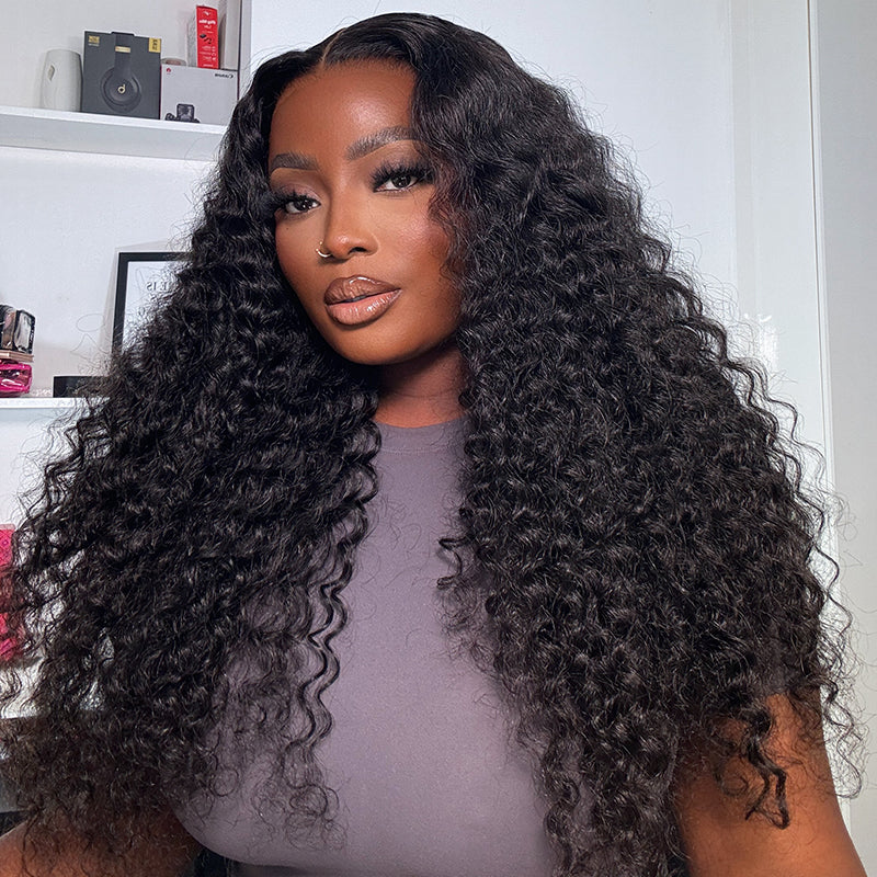 ISEE M-Cap Deep Curly 9x6 Pre-Bleached Tiny Knots HD Lace Wear Go Glueless Wig