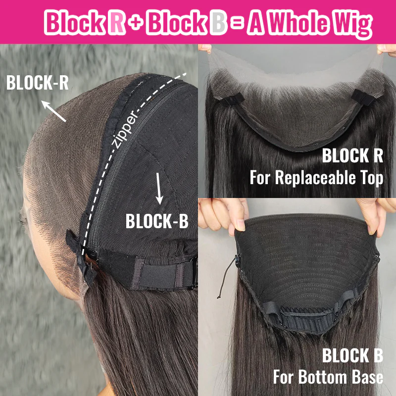 ISEE Block R Straight Replaceable Top for Block Wigs