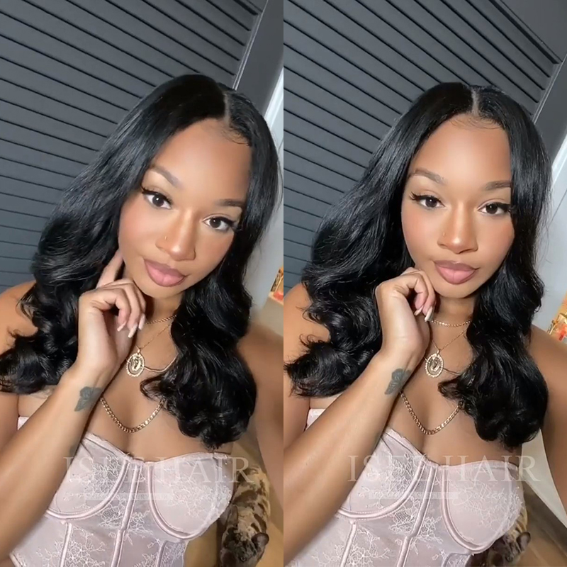 ISEE HAIR U Part Wig Human Hair Body Wave Upart Wigs Natural Color For Women Glueless wigs