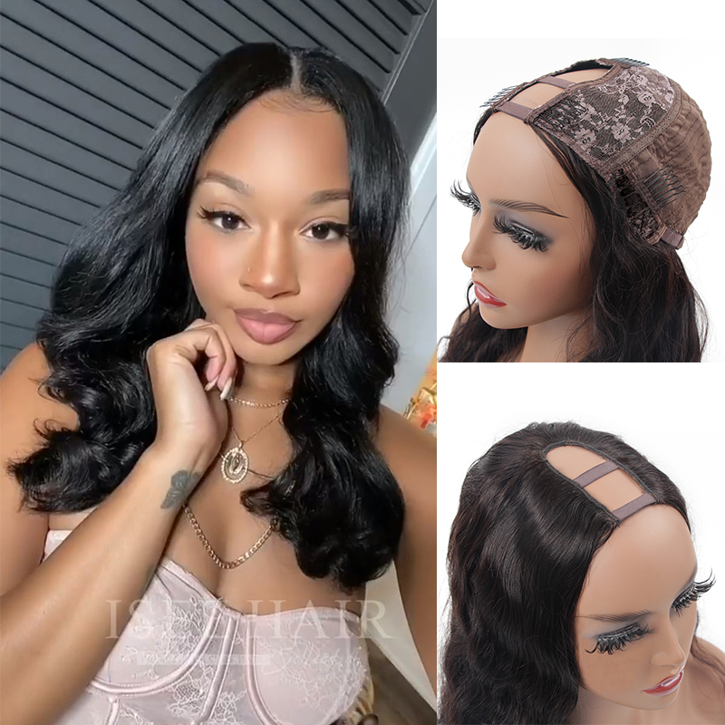 Human Hair Wigs Body Wave U Part Wig