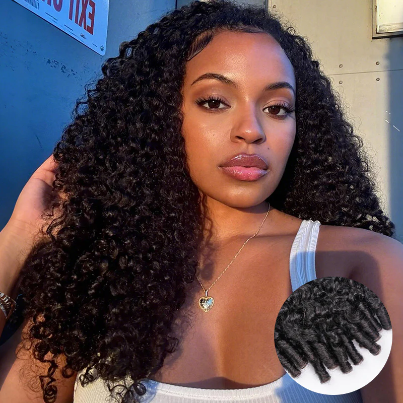 Burmese Curly Human Hair Bundle Deals Sew In Hair Extensions