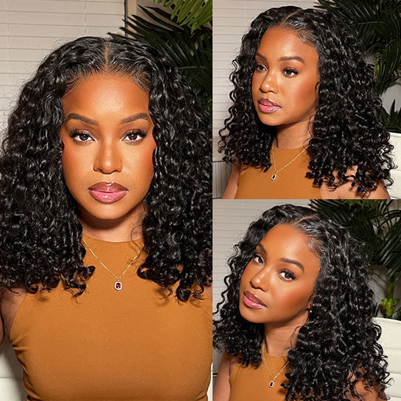 Bob Highlight Brown Kinky Curly Lace Wig