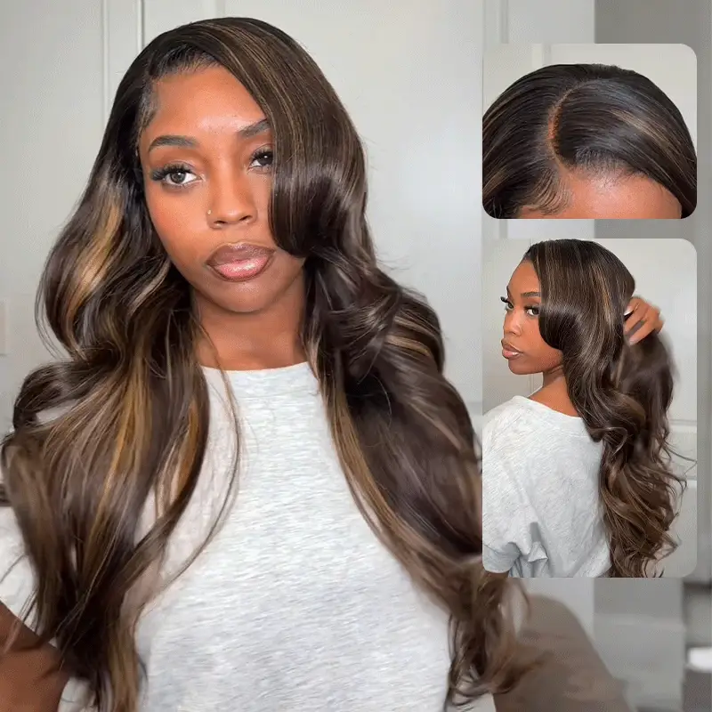 Butterfly Cut Layer Brown Balayage Lace Wigs