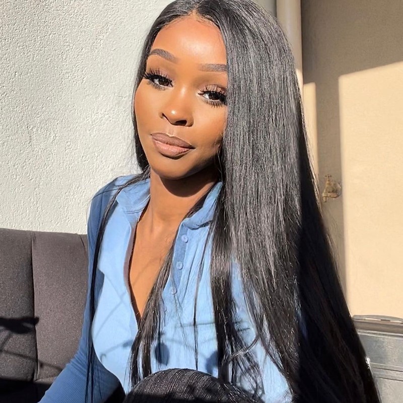 ISEE HAIR Silky Straight Wear & Go Wig with Pre Cut HD Lace Glueless