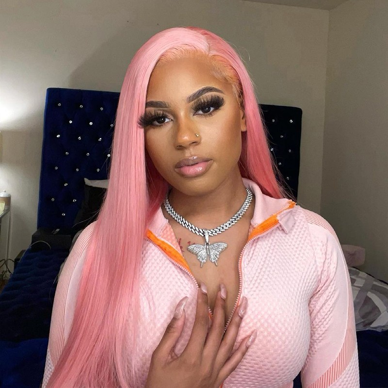 New Arrival Light Pink Lace Wig, 13*4 lace front wig, Medium Size Cap.